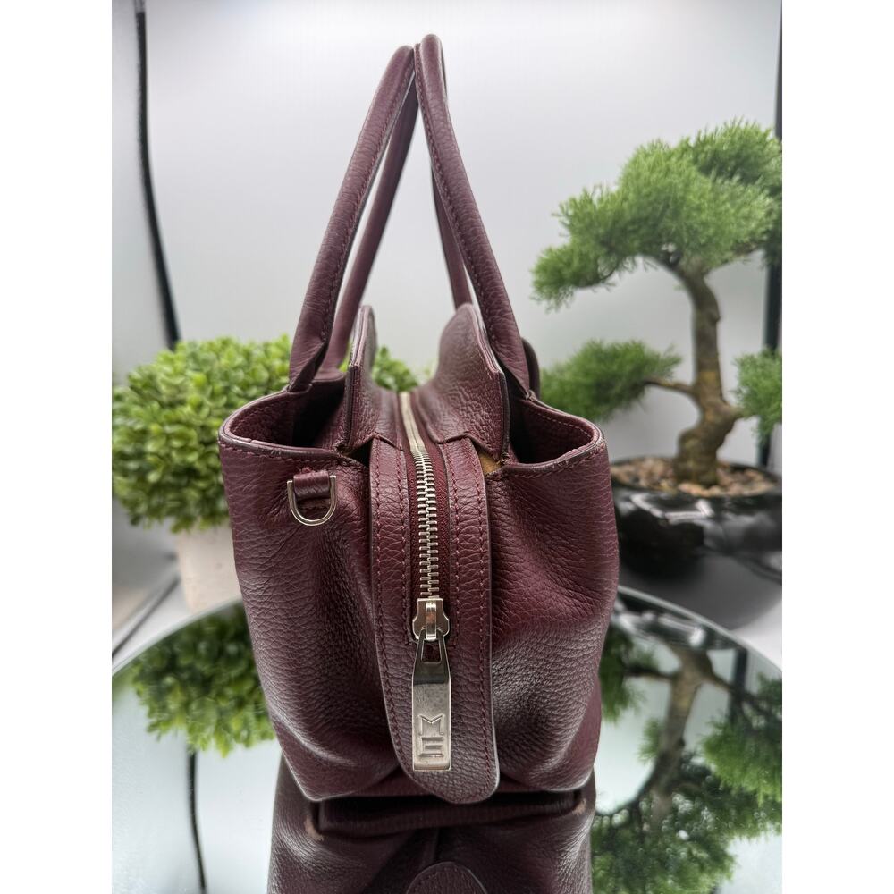 $1400 MSRP MAURO GOVERNA Dolcecalf Top Handle Satchel Bordeaux Detachable Strap - Picture 7 of 14
